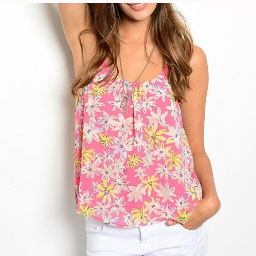 Just in! Pink Floral Tank. Stock LIMITED!